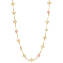 Princess Flower Necklace in 18kt Yellow Gold with Diamonds and Opal