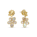Jasmine Earrings in 18kt Yellow Gold with Diamonds and Mother of Pearl
