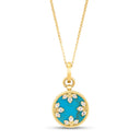 Venetian Medallions Collar with Diamonds and Turquoise
