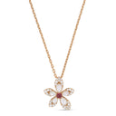 Tiaré Necklace in 18kt Rose Gold with Rubellite and Mother of Pearl and Diamonds