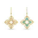 Venetian Princess Earrings in 18kt Gold with Diamonds and Chrysoprase