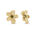 Jasmine Earrings in 18kt Gold with Diamonds and Green Tourmaline