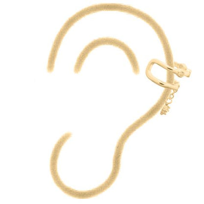 925 Silver 14ct Gold Plated Cubic Zirconia Set Ear Cuff