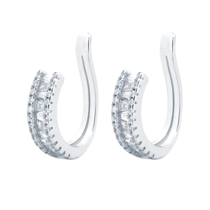 925 Silver Rhodium Plated Cubic Zirconia Set Earrings