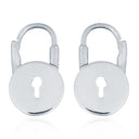 925 Silver Love Padlock Earrings