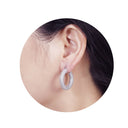 925 Silver Cubic Zirconia Set Hoops