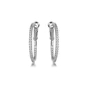 925 Silver Cubic Zirconia Set Hoops 31mm