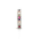 925 Silver Rhodium Plated Multri Col Cubic Zirconia Set Earrings