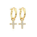 925 Silver 14ct Gold Plated Cubic Zirconia Set Earrings