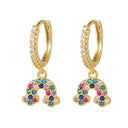 925 Silver 14ct Gold Plated Cubic Zirconia Set Earrings