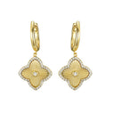 925 Silver 14ct Gold Plated Cubic Zirconia Set Clover Drops