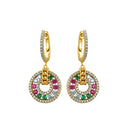 925 Silver 14ct Gold Plated Cubic Zirconia Set Earrings