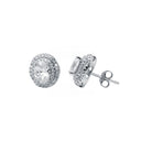 925 Silver Cubic Zirconia Set Halo Studs