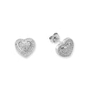 925 Silver Cubic Zirconia Set Heart Studs