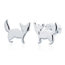 925 Silver Cat Stud Earrings