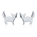925 Silver Cat Stud Earrings