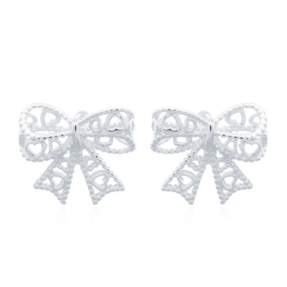 925 Silver Bow Stud Earrings