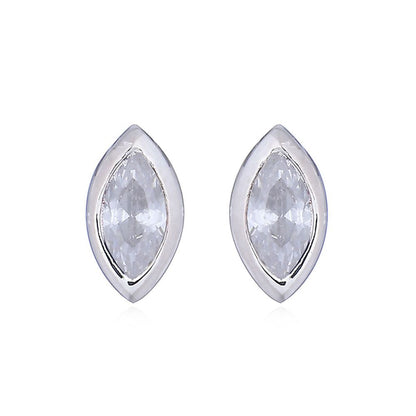 925 Silver Marquise Cubic Zirconia Set Studs