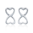 925 Silver Infinity Heart Stud Earrings