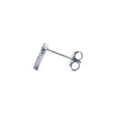 925 Silver Rhodium Plated Cubic Zirconia Set Heart Studs