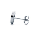 925 Silver Rhodium Plated Cubic Zirconia Set Heart Studs