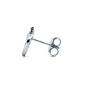 925 Silver Rhodium Plated Cubic Zirconia Set Heart Studs