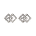 925 Silver Rhodium Plated Cubic Zirconia Set Studs
