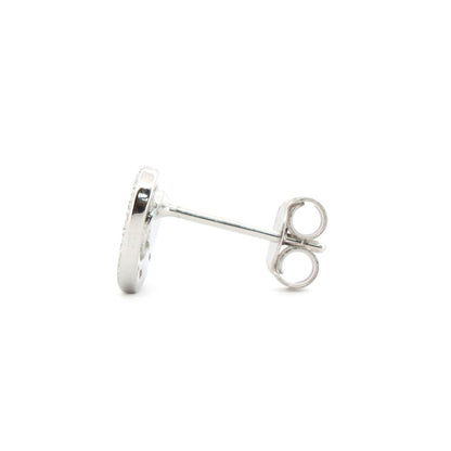 925 Silver Rhodium Plated Cubic Zirconia Set Heart Studs