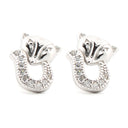 925 Silver Rhodium Plated Cubic Zirconia Set Cat Studs