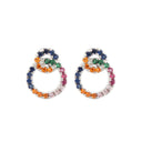 925 Silver Rhodium Plated Cubic Zirconia Set Studs
