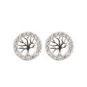 925 Silver Rhodium Plated Cubic Zirconia Set Studs
