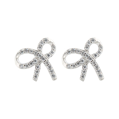 925 Silver Rhodium Plated Cubic Zirconia Set Studs