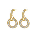 925 Silver 14ct Gold Plated Cubic Zirconia Set Studs