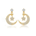 925 Silver 14ct Gold Plated Cubic Zirconia Set Studs