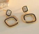 925 Silver 14ct Gold Plated Cubic Zirconia Set Studs