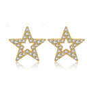 925 Silver 14ct Gold Plated Cubic Zirconia Set Studs
