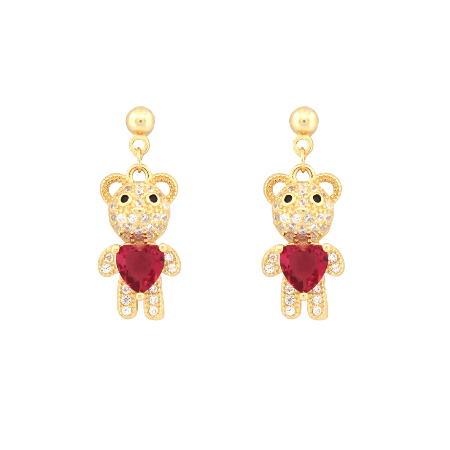 925 Silver 14ct Gold Plated Cubic Zirconia Set Studs