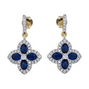 925 Silver 14ct Gold Plate Cubic Zirconia Set Clover Drops