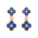 925 Silver 14ct Gold Plate Cubic Zirconia Set Clover Drops