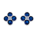 925 Silver Rhodium Cubic Zirconia Set Clover Studs