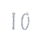 925 Silver Rhodium Plated Cubic Zirconia Set Stud Hoops