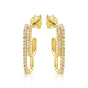 925 Silver 14ct Gold Plated Cubic Zirconia Set Stud Earrings