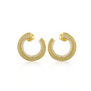 925 Silver 14ct Gold Plated Cubic Zirconia Set Stud Earrings