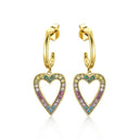 925 Silver 14ct Gold Plated Multi Col Cubic Zirconia Set Earrings