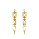 925 Silver 14ct Gold Plated Cubic Zirconia Set Stud Drop Earrings
