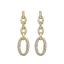 925 Silver 14ct Gold Plated Cubic Zirconia Set Stud Drop Earrings