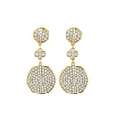 925 Silver 14ct Gold Plated Cubic Zirconia Set Stud Drop Earrings