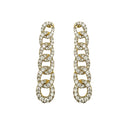 925 Silver 14ct Gold Plated Cubic Zirconia Set Stud Drop Earrings
