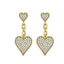 925 Silver 14ct Gold Plated Cubic Zirconia Set Stud Drop Earrings