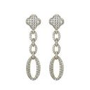 925 Silver 14ct Gold Plated Cubic Zirconia Set Stud Drop Earrings